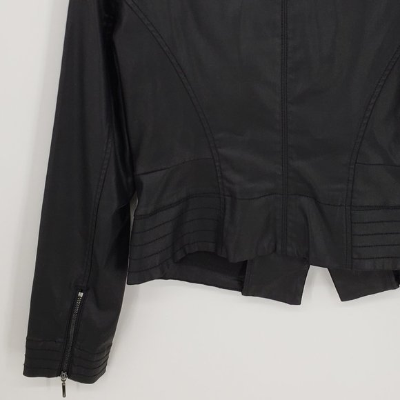 White House Black Market Coated Denim Moto Jacket - Picture 10 of 12